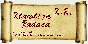 Klaudija Radača vizit kartica